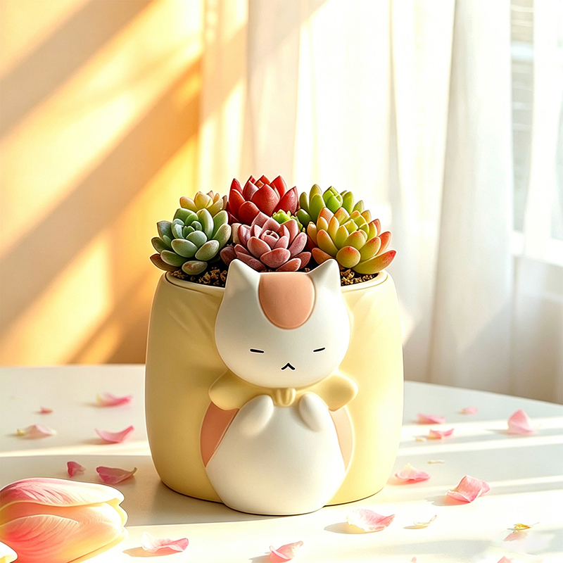 Snake Plant Ceramic - Кашпо для суккулентов из смолы «Сонный